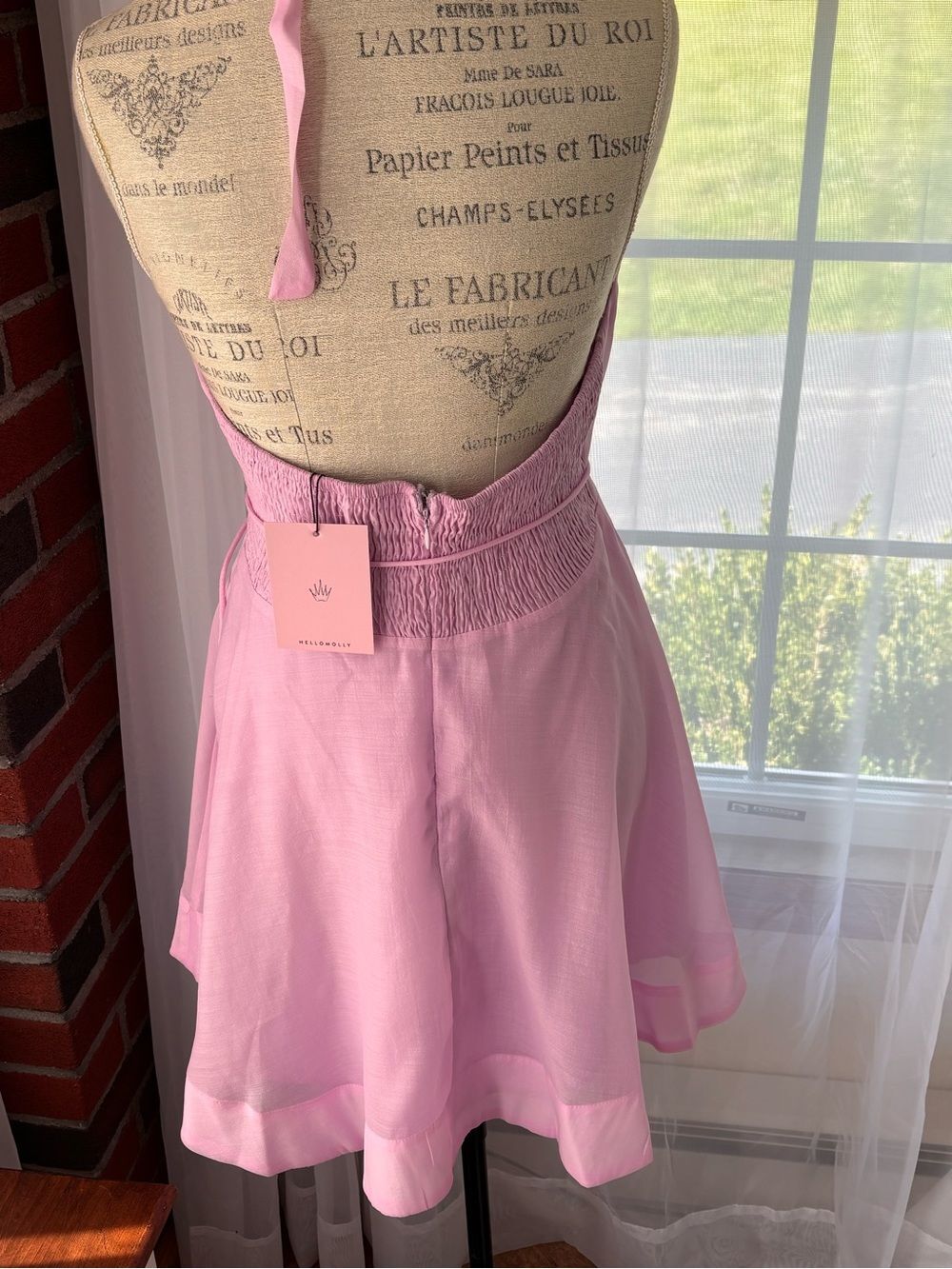 NWT Hello Molly Pink The Little One Halter Tie Party Sweet Mini Dress 10 - Picture 2 of 15